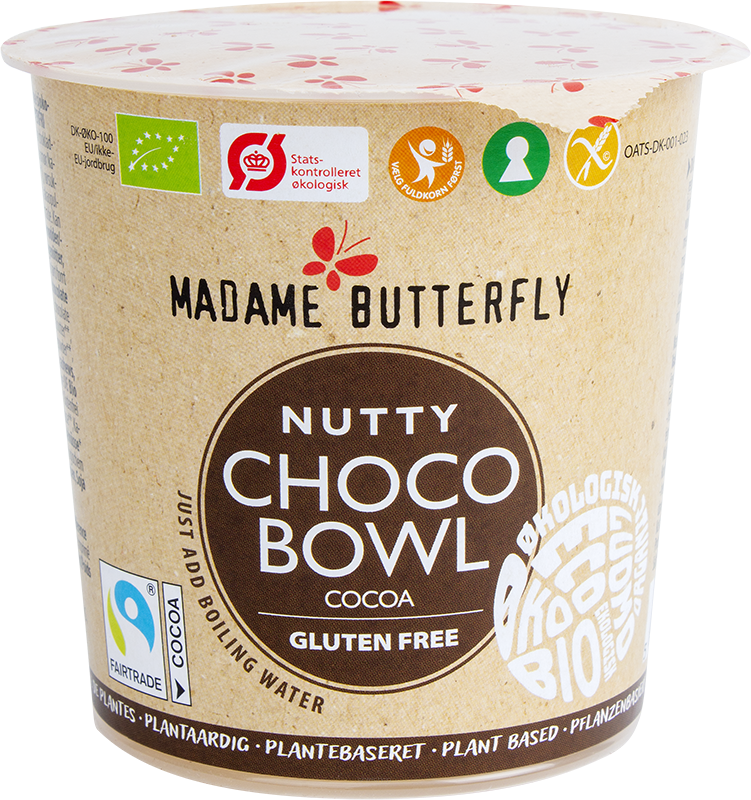 OWSIANKA BŁYSKAWICZNA CZEKOLADA - ORZECHY LASKOWE BEZGLUTENOWA BIO 55 g - MADAME BUTTERFLY