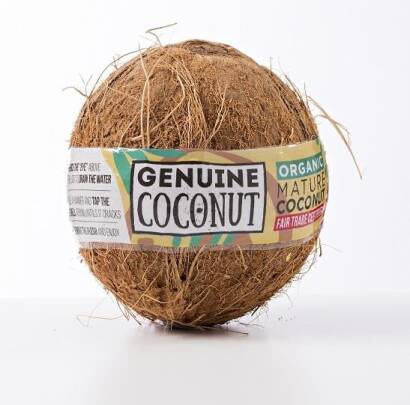 KOKOS DOJRZAŁY BIO (około 0,30 kg) - GENUINE COCONUT