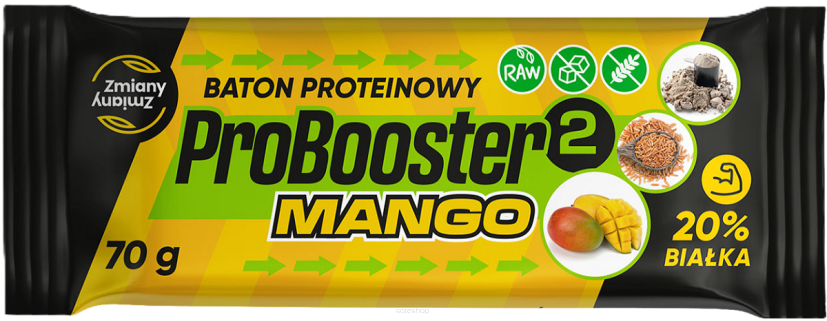 BATON PROTEINOWY Z MANGO PROBOOSTER BEZGLUTENOWY 70 g - ZMIANY ZMIANY