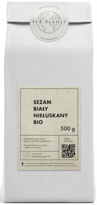 SEZAM BIAŁY NIEŁUSKANY BIO 500 g - THE PLANET