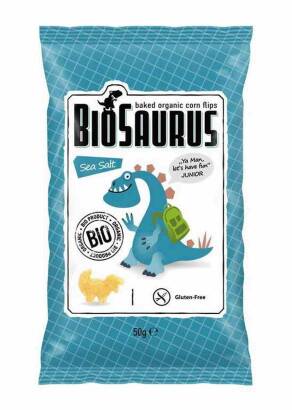 Chrupki kukurydziane Dinozaury z solą morską BEZGL. BIO 50 g