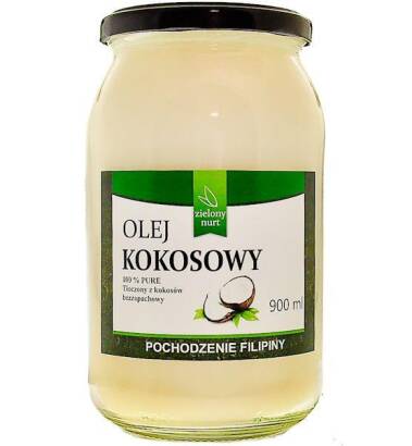 Olej kokosowy bezzapachowy 900 ml Zielony Nurt