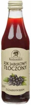 Sok jabłkowy tłoczony z owocem czarnego bzu 250 ml