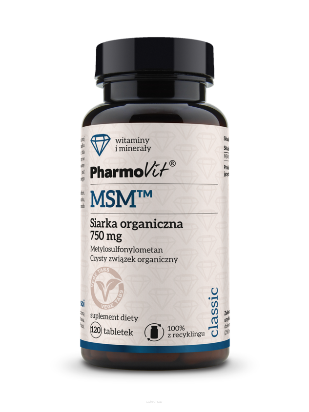 MSM™ Siarka organiczna 750 mg 120 tab | Classic Pharmovit