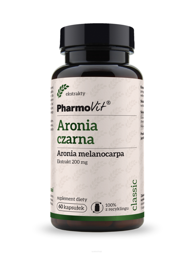 Aronia czarna Aronia melanocarpa 20:1 200 mg 60 kaps | Classic Pharmovit