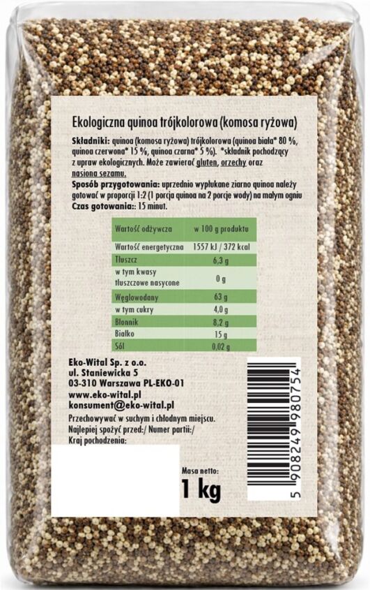 Quinoa trójkolorowa (KOMOSA RYŻOWA) BIO 1 kg