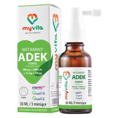 Witaminy ADEK forte 800ug+2000j.m+12mg+100ug 30ml MyVita