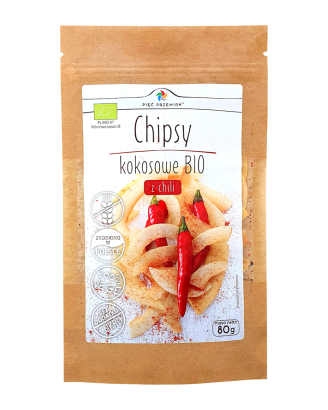 CHIPSY KOKOSOWE Z CHILI BEZGLUTENOWE BIO 80 g - PIĘĆ PRZEMIAN