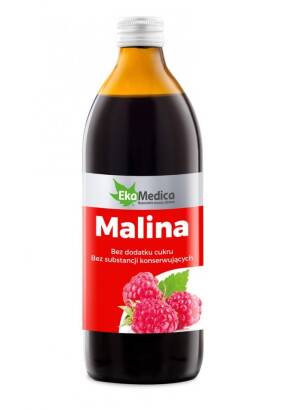 Malina, sok z malin 500 ml 100% - EkaMedica