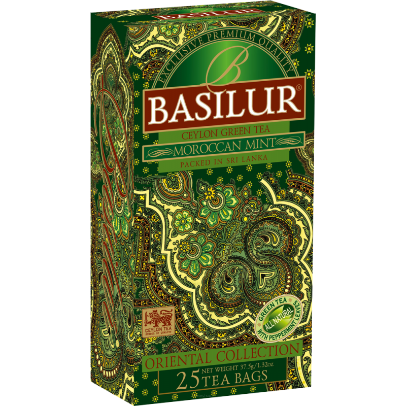 Herbata Zielona MOROCCAN MINT w saszetkach 25x1,5g - Basilur