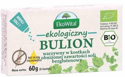 Bulion warzywny w kostkach o obniżonej zawartości soli bez oleju palmowego BEZG. BIO 60 g