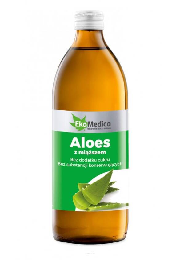 Aloes z miąższem sok 99,8% 500 ml - EkaMedica