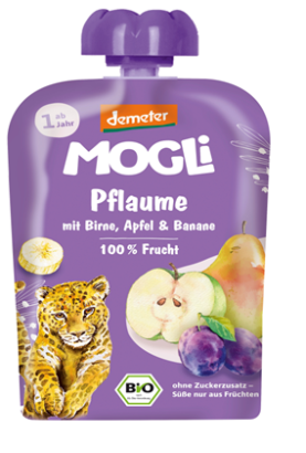 MUS ŚLIWKA - GRUSZKA - JABŁKO - BANAN BEZ DODATKU CUKRÓW OD 1 ROKU DEMETER BIO 100 g - MOGLI