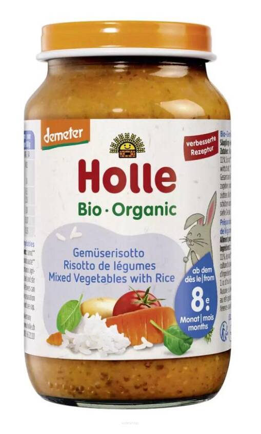 OBIADEK Z WARZYWAMI I RYŻEM OD 8 MIESIĄCA DEMETER BIO 220 g (SŁOIK) - HOLLE