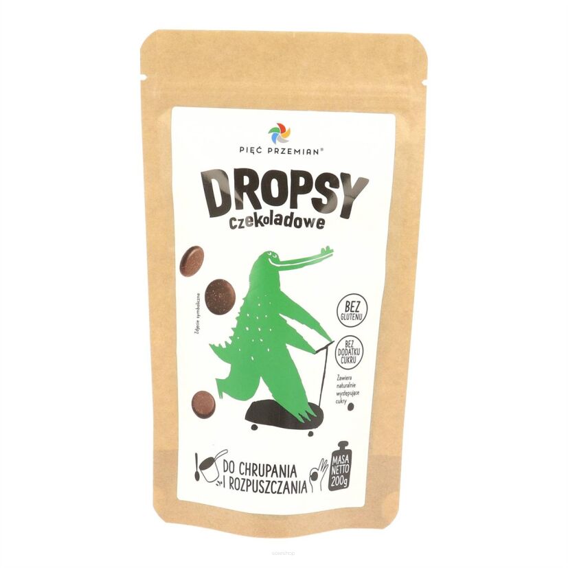 Dropsy czekoladowe bez cukru 200 g - Pięć Przemian