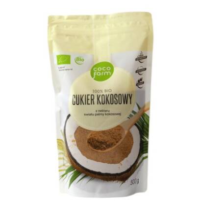 Cukier kokosowy z nektaru kwiatu palmy kokosowej 100 % BIO 500 g Coco Farm