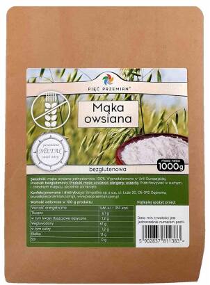 Mąka owsiana bezglutenowa 1000 g - Pięć Przemian