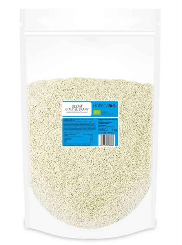 SEZAM BIAŁY ŁUSKANY BIO 3 kg - HORECA