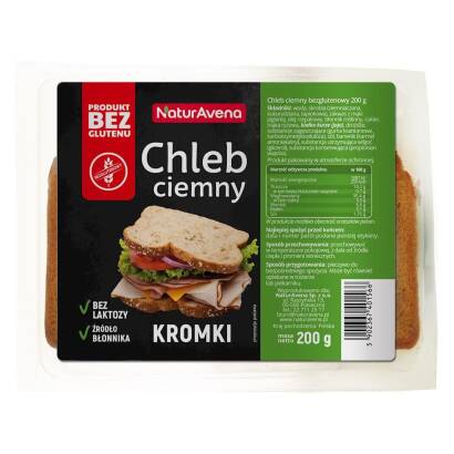 CHLEB CIEMNY NATURALNY BEZGLUTENOWY 200 g - NATURAVENA