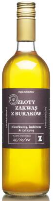 ZŁOTY ZAKWAS Z BURAKÓW Z KURKUMĄ, IMBIREM I CYTRYNĄ BIO 700 ml - ZAKWASOWNIA