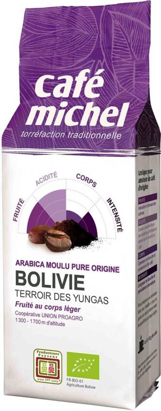 KAWA MIELONA ARABICA 100 % BOLIWIA FAIR TRADE BIO 250 g - CAFE MICHEL