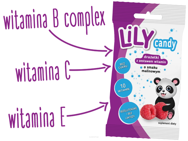 Lily candy drażetki o smaku malinowym 40 g - 7Pharma