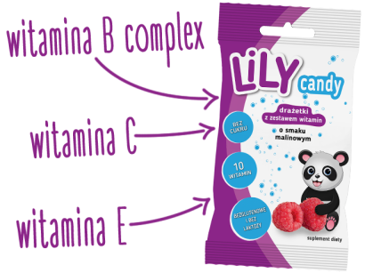 Lily candy drażetki o smaku malinowym 40 g - 7Pharma