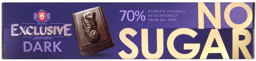 Czekolada gorzka 70% kakao bez cukru, słodzona erytrytolem KETO 50 g