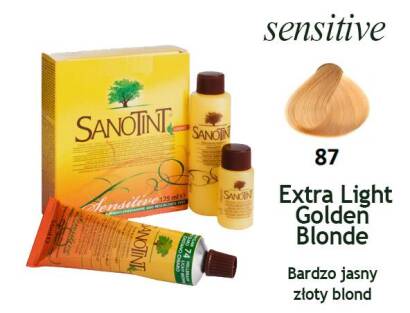 NATURALNA FARBA SANOTINT LIGHT SENSITIVE NR 87 Extra Light Golden Blonde (bardzo jasny złoty blond)