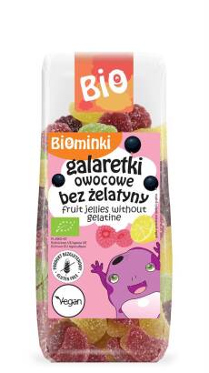 GALARETKI OWOCOWE BEZ ŻELATYNY BEZGLUTENOWE BIO 100 g - BIOMINKI