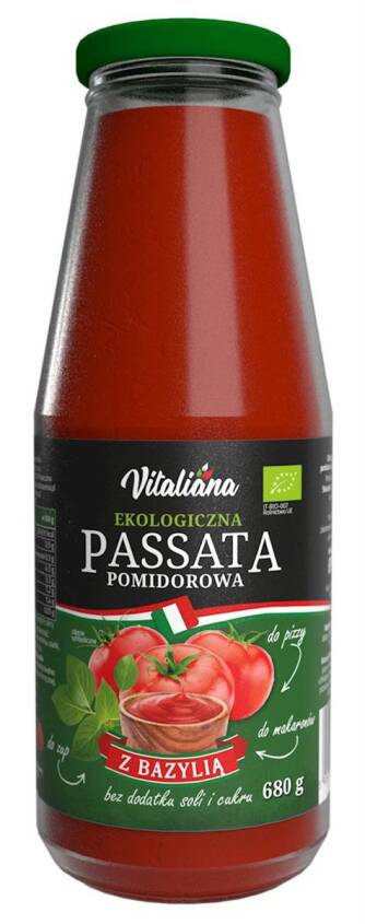 PASSATA POMIDOROWA Z BAZYLIĄ BIO 680 g  - VITALIANA