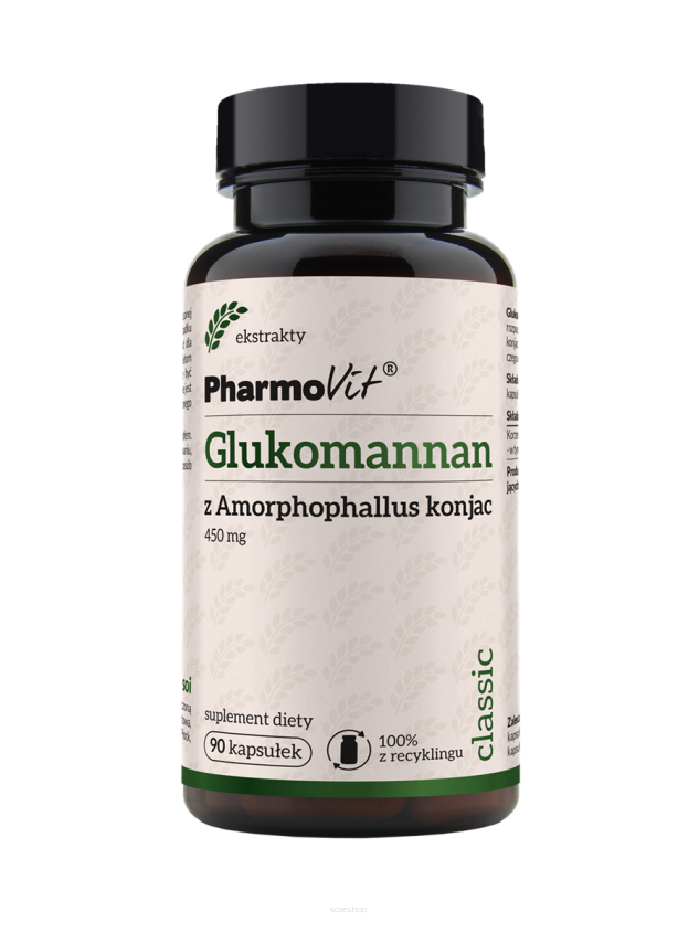 Glukomannan z Amorphophallus konjac 450 mg 90 kaps | Classic Pharmovit