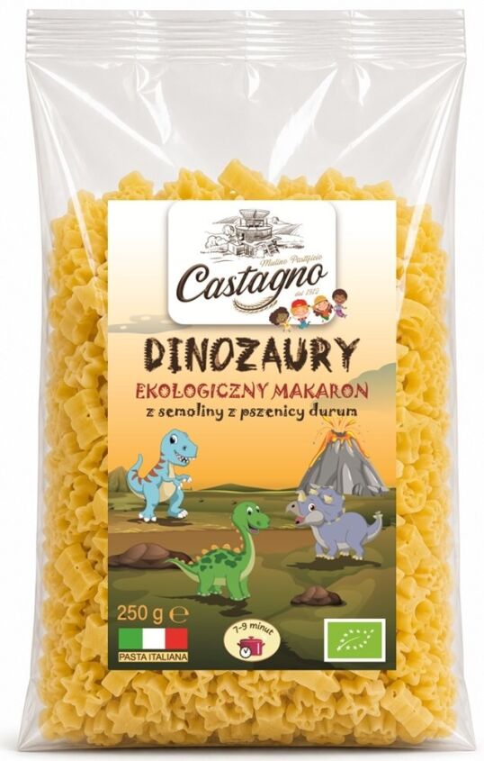Makaron z pszenicy durum dla dzieci BIO 250 g Dinozaury