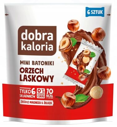 Mini batoniki orzech laskowy ( 6 szt) 108g
