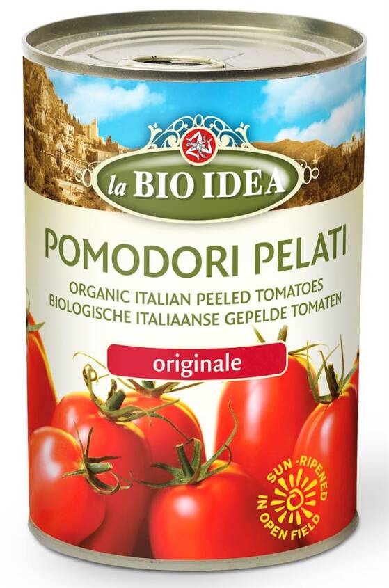 POMIDORY PELATI BEZ SKÓRY BIO 400 g (PUSZKA) - LA BIO IDEA