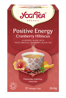 HERBATKA POZYTYWNA ENERGIA ŻURAWINA - HIBISKUS (POSITIVE ENERGY CRANBERRY HIBISCUS) BIO (17 x 1,8 g) 30,6 g - YOGI TEA