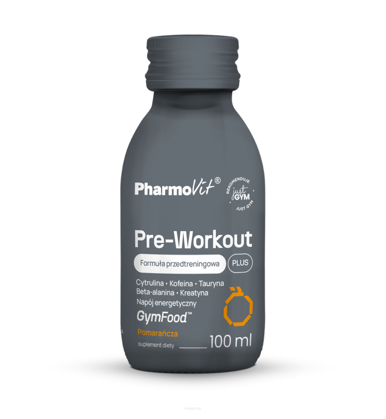 Pre-Workout Plus Formuła przedtreningowa (pomarańcza) 100 ml | GymFood Pharmovit