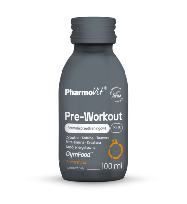 Pre-Workout Plus Formuła przedtreningowa (pomarańcza) 100 ml | GymFood Pharmovit