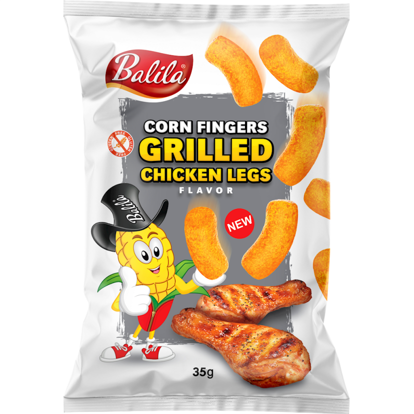 CHRUPKI KUKURYDZIANE O SMAKU GRILLOWANEGO KURCZAKA BEZGLUTENOWE 35 g - BALILA
