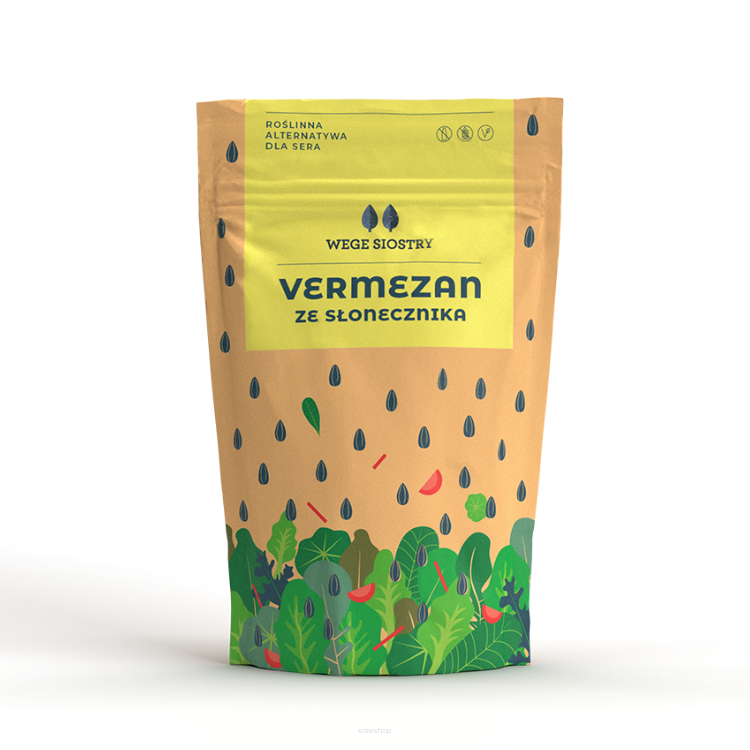 WEGAŃSKA ALTERNATYWA SERA TWARDEGO TARTEGO ZE SŁONECZNIKA BEZGLUTENOWA 90 g - WEGE SIOSTRY