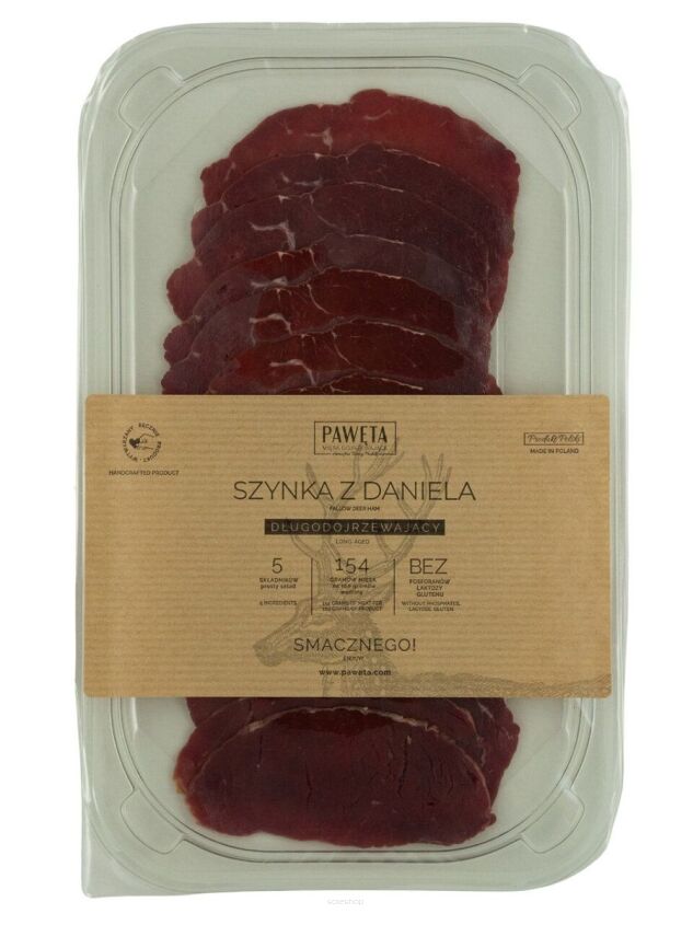 SZYNKA Z DANIELA DOJRZEWAJĄCA PLASTRY BEZGLUTENOWA 65 g - PAWĘTA