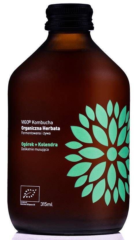 KOMBUCHA Z OGÓRKIEM I KOLENDRĄ BEZGLUTENOWA BIO 330 ml - VIGO