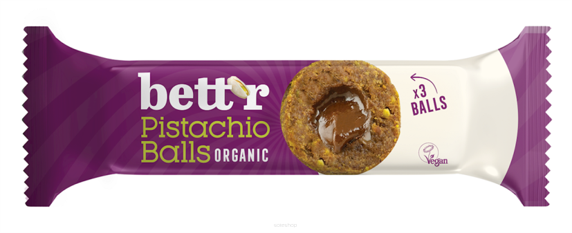 KULKI DAKTYLOWE Z NADZIENIEM PISTACJOWYM BEZGLUTENOWE BIO (3 x 15 g) 45 g - BETT'R
