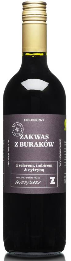 ZAKWAS Z BURAKÓW Z SELEREM, IMBIREM I CYTRYNĄ  BIO 700 ml - ZAKWASOWNIA