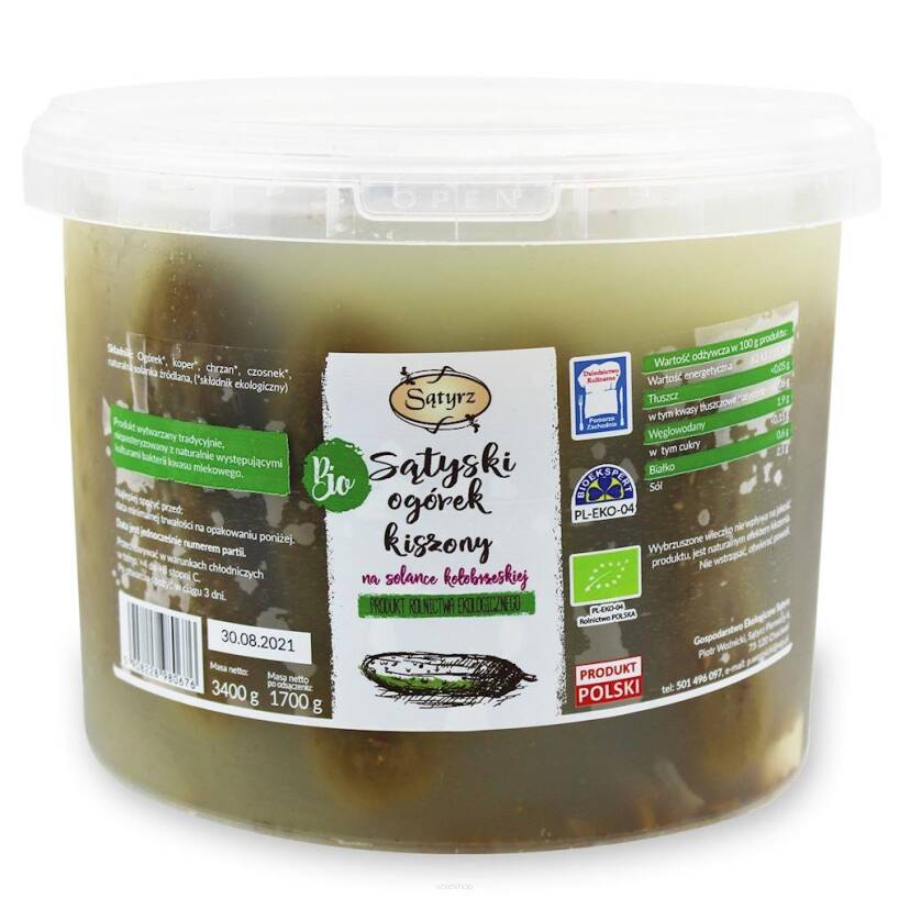 OGÓRKI SĄTYSKIE KISZONE BIO 3,4 kg (1,7 kg) (WIADERKO) - SĄTYRZ