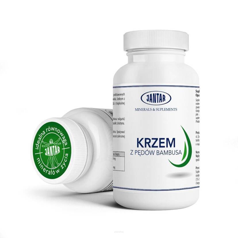 KRZEM ORGANICZNY Z PĘDÓW BAMBUSA 90 KAPSUŁEK - JANTAR