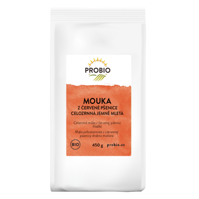 MĄKA Z PSZENICY CZERWONEJ PEŁNOZIARNISTA BIO 450 g - PROBIO