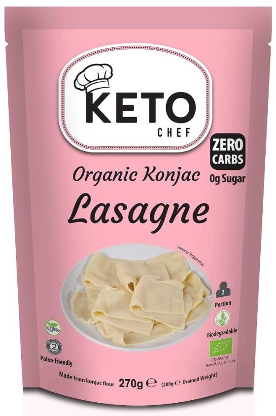 MAKARON KETO (KONJAC TYPU NOODLE LASAGNE) BEZGLUTENOWY BIO 270 g - BETTER THAN FOODS (KETO CHEF)