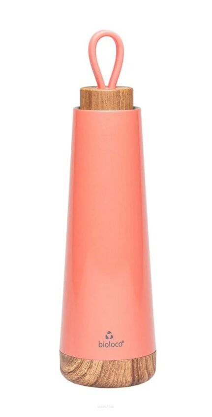 BUTELKA TERMICZNA Z SILIKONOWYM UCHWYTEM KORALOWA 500 ml - CHIC-MIC