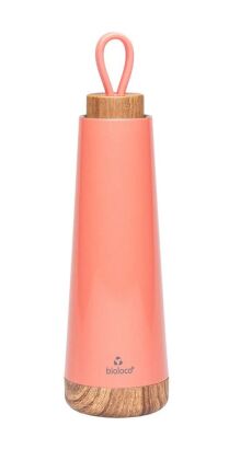 BUTELKA TERMICZNA Z SILIKONOWYM UCHWYTEM KORALOWA 500 ml - CHIC-MIC